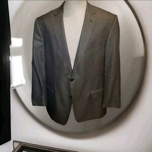 Versace Collection Blazer 100% Pure Virgin Wool Black Check Size 48 R